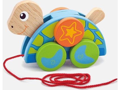 Dřevěná tahací hračka na šňůrce Viga Želva