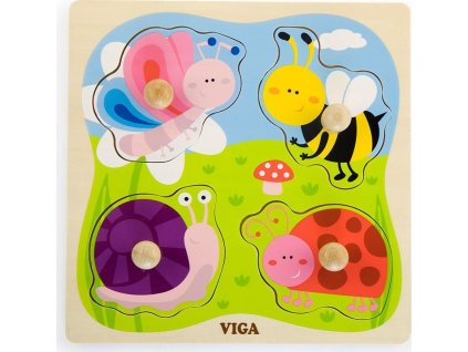 Dřevěné vkládací puzzle hmyz Viga