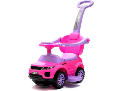 Dětské hrající odrážedlo s vodící tyčí SUV 3v1 Baby Mix růžové