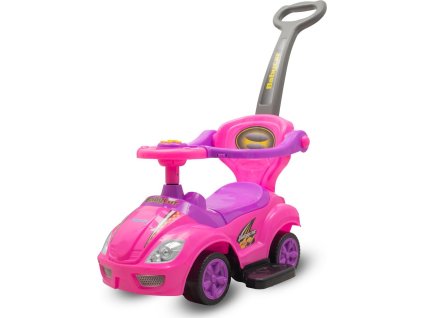 Dětské odrážedlo s vodící tyčí 3v1 Baby Mix Mega Car růžové