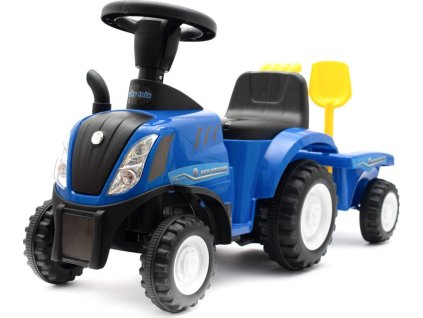 Dětské odrážedlo traktor s vlečkou a nářadím Baby Mix New Holland modrý