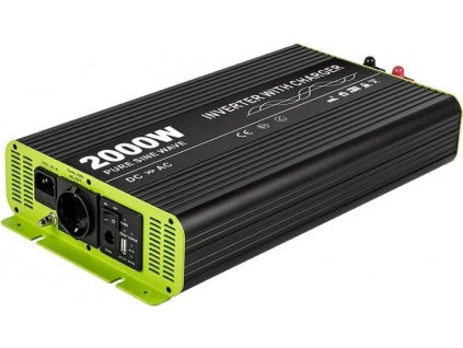 KOSUNPOWER UPS záložní zdroj s externí baterií 2000W, baterie 24V / AC230V čistý sinus
