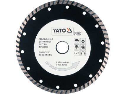 Kotouč řezný diamantový 180 x 22,2 x 2,8 mm turbo