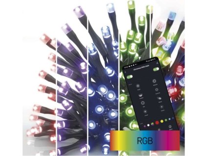 GoSmart LED vánoční řetěz, 12 m, venkovní i vnitřní, RGB, programy, časovač, WiFi