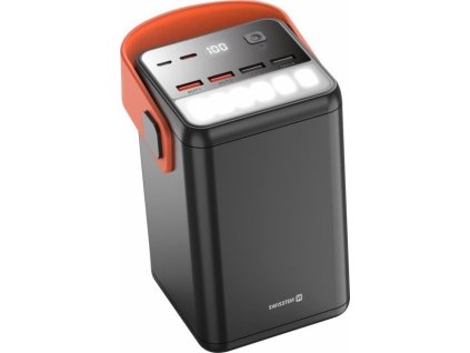 SWISSTEN POWER LINE POWER BANK 60000 mAh 65W POWER DELIVERY BLACK / svítilna