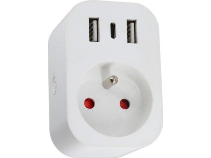 IMMAX NEO LITE SMART chytrá vnitřní zásuvka/ s kolíkem (typ E)/ Wi-Fi/  2x USB, 1x USB-C/ LIDL/ TUYA