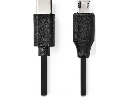 NEDIS kabel USB 2.0/ zástrčka USB-C - zástrčka USB micro-B/ černý/ bulk/ 1m