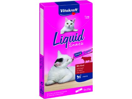 Snack Liquid hovězí+inulin cat 6ksx15g