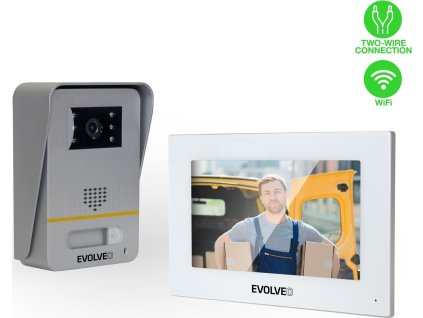 EVOLVEO DoorPhone AP1-2, drátový videotelefon s aplikací, bílý