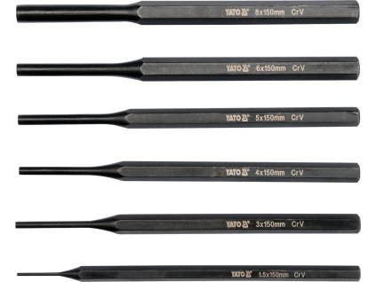 Sada vyrážečů 6ks, 150mm, pr. 1,5, 3, 4, 5, 6, 8mm