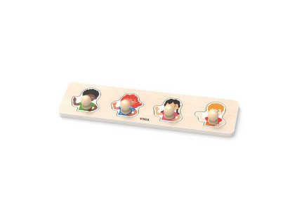 Dřevěné puzzle s úchyty pro nejmenší Viga Barvy pleti