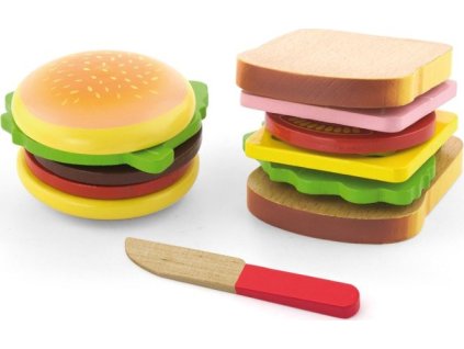 Dětská dřevěná hračka Viga Hamburger a Sendvič