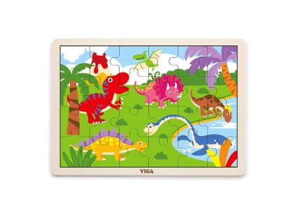 Dětské dřevěné puzzle Viga Dino