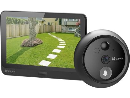 EZVIZ chytré dveřní kukátko s kamerou HP4/ Wi-Fi/ 2K/ 4,3" monitor/ napájení ze sítě a baterie/ 4600 mAh/ šedé