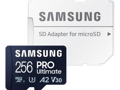 SAMSUNG PRO Ultimate MicroSDXC 256GB + SD Adaptér / CL10 UHS-I U3 / A2 / V30