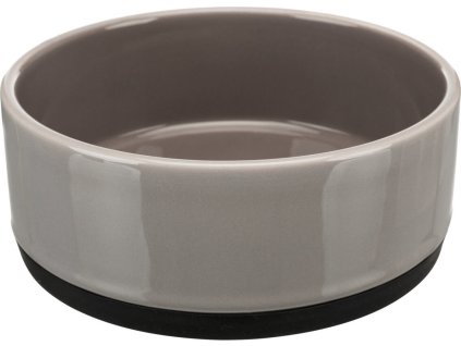 Keramická miska s gumovovým okrajem, šedá