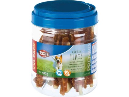 PREMIO Chicken Flags kuřecí prsa na buvolí tyčince 400g dóza