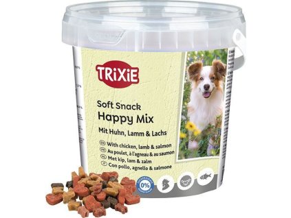 Soft Snack Happy MIX - kuře, jehněčí, losos, kyblík 500 g