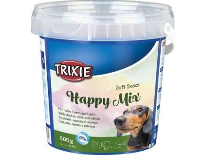 Soft Snack Happy MIX - kuře, jehněčí, losos, kyblík 500 g