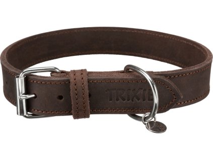 Kožený obojek RUSTIC - tmavě-hnědá