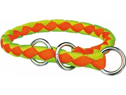 Obojek CAVO kulatý polostahovací - neon oranžový/zelený