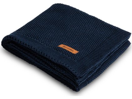 PLETENÁ DEKA NAVY BAVLNA 100 X 80