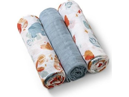 348/07 BLUE MUSLIN SNAPS 3 KS