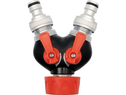 Rychlospojka hadicová třístranná s 2 uzávěry, ABS-ALU