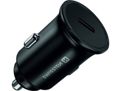 Swissten Cl Autonabíječka USB-C PD3.0 45W kovové tělo černý