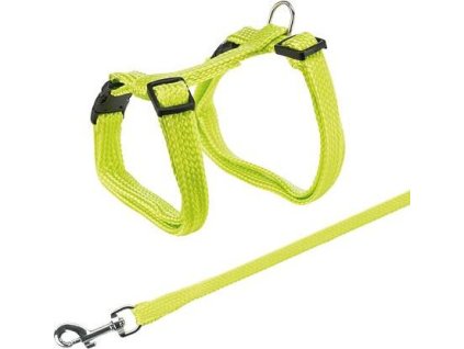 Postroj s vodítkem pro kočku jednobarevný 22-42cm/10mm 1,25m