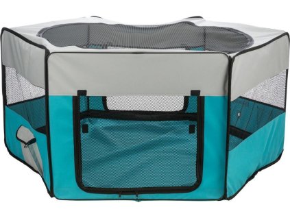 Výběh, polyester, tyrkysová/světlešedá