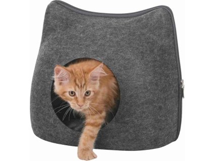 Plstěná jeskyně KOČKA 38 x 35 x 37 cm tmavě šedá