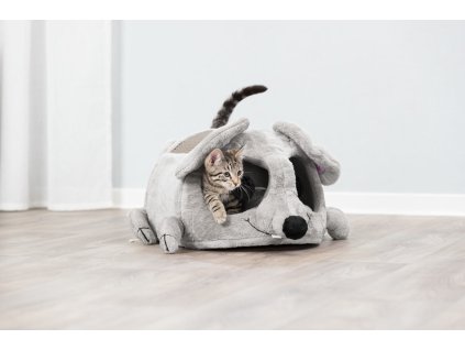 Plyšová myš LUKAS pelíšek s hračkou a škrábadlem 35x33x65cm