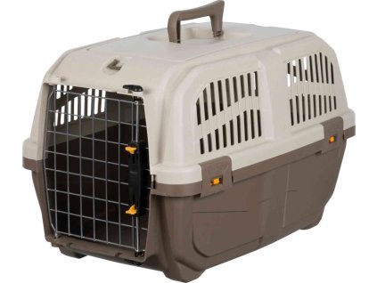 Transportní přepravka SKUDO 2,  XS-S,  35x36x55 cm, tmavě šedá/písková (max. 18kg)