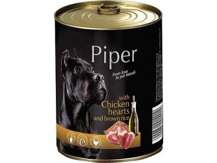 NEW PIPER s kuřecími srdíčky a špenátem, konzerva pro psy 400g