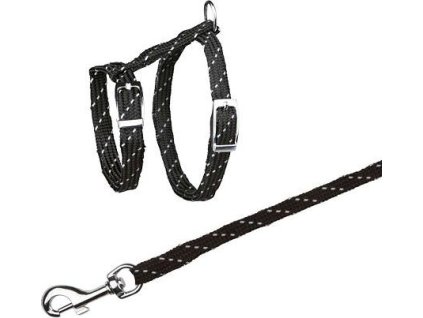 Nylonový postroj reflexní pro koťata, nylon 18-35cm/10mm1,3m