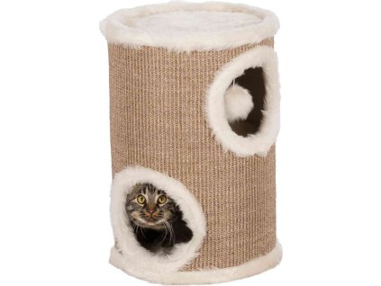 Škrabací věž EDOARDO, ø 33 / 50 cm, šedohnědá/krémová