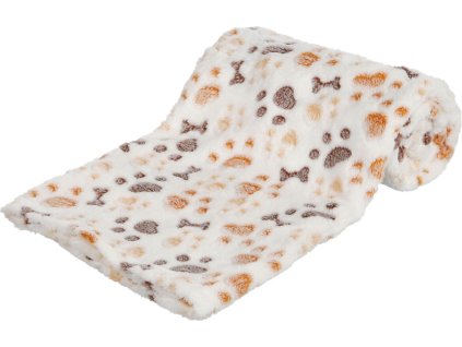 Flísová deka LINGO, bílo/béžová