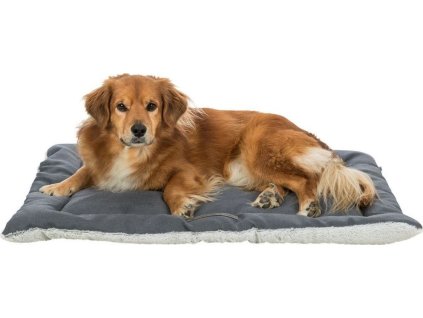 Podložka Farello, plyš/tkaná látka, bílošedá/šedá