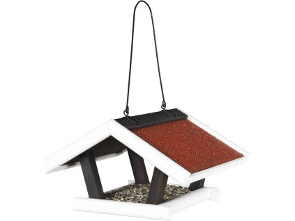 NATURA venkovní  krmítko se stříškou, 30 x 18 x 28 cm, černá/bílá