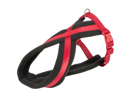 Nylonový postroj PREMIUM podšitý - červená