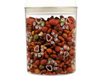 Plastový zásobník na krmivo a pamlsky 1,5 l / ø 12 × 17,5 cm transparentní