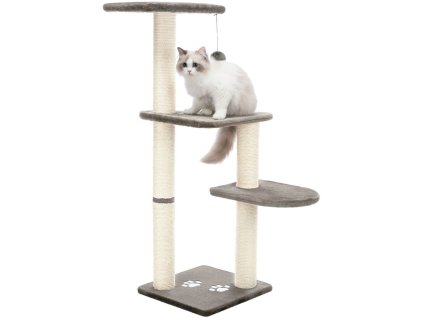 Škrabadlo ALTEA, 3 podesty, 117 cm / ø 9 cm, platinově šedá