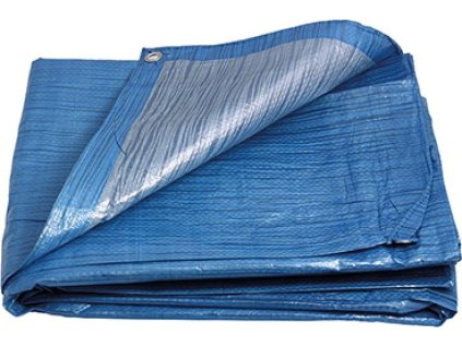PE plachta zakrývací 10x15m 70g/1m2 modro-stříbrná