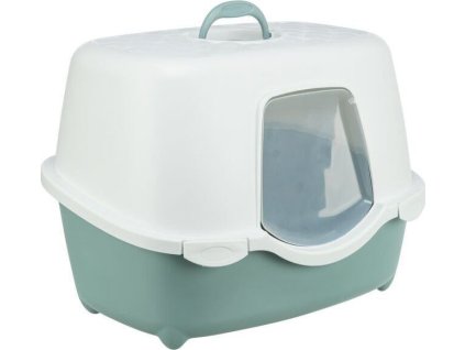 Toaleta pro kočky DAVIO TOP, 56 x 39 x 39 cm, zelená/bílá