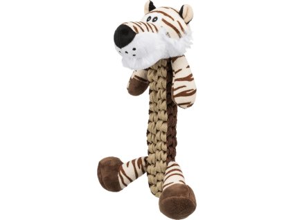 Tygr s opleteným tělem, robustní hračka se zvukem, 32 cm