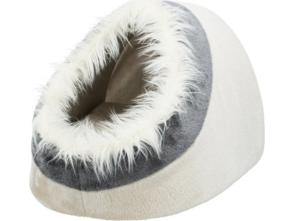 MINOU plyšová jeskyně, 41 x 30 x 50cm, béžová/šedá