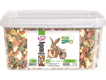 LOLO Foody - exotik mix kompl. krmivo pro hlodavce kyblík 1,4 kg
