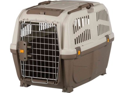 Transportní přepravka SKUDO 4, S-M, 48x51x68cm tmavě šedá/písková (max. 30kg)