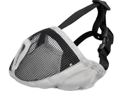 Náhubek pro krátkonosá plemena, polyester  S , 23 cm, šedý